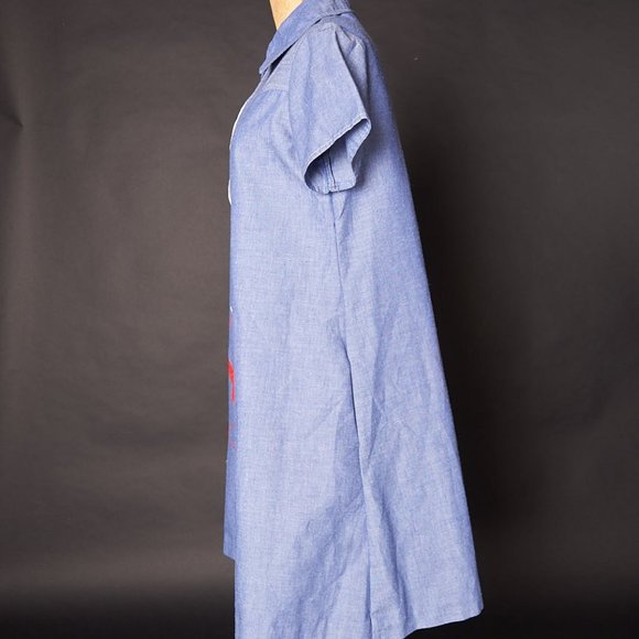 1970s Chambray Sewing Smock Dress - Picture 2 of 13